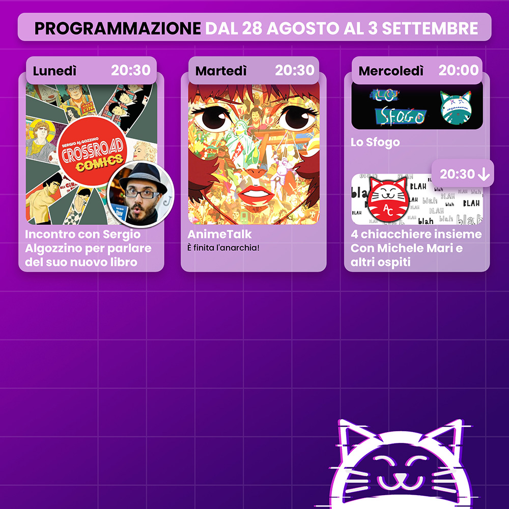 AnimeClick su Twitch: programma dal 28 agosto al 3 settembre AnimeClick su Twitch: programma dal 28 agosto al 3 settembre